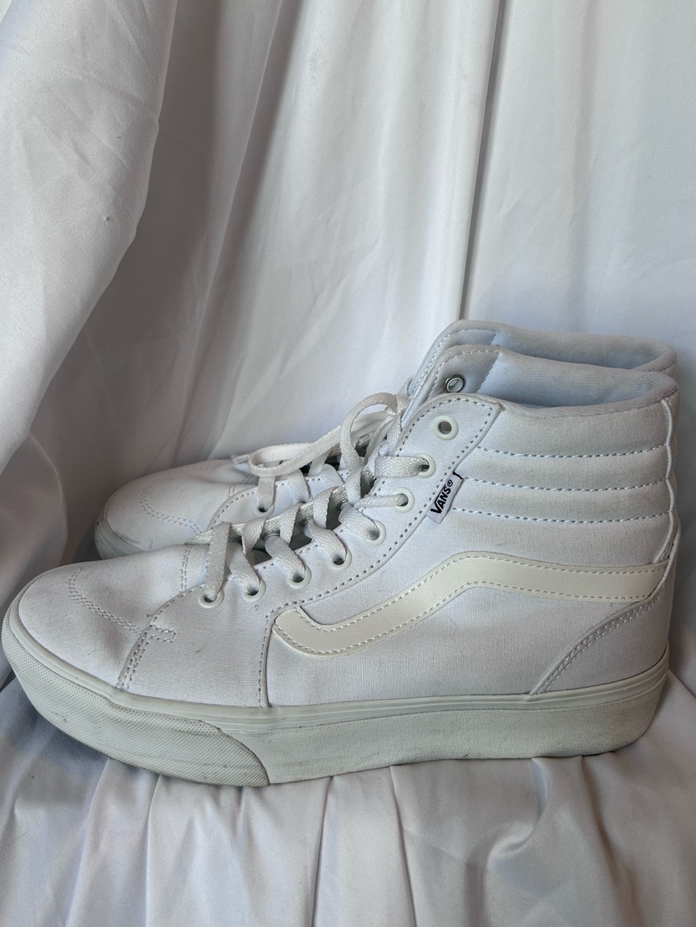 Vans Sk8-Hi All White High Top Sneakers